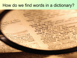 Finding Words in a Dictionary