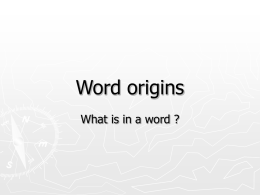 Word origins - Primary Resources