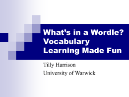 What`s in a Wordle? - University of Warwick
