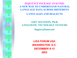 Title goes here - Linguistic Technology Systems