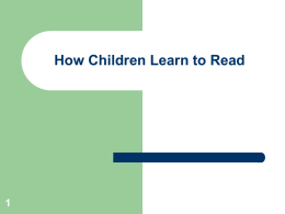 How Children Learn to Read