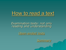 How to read a text