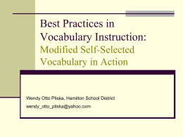 Best Practices in Vocabulary Instruction - Content