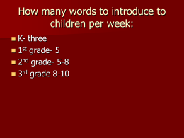 Vocabulary & language development