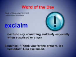Counselor`s Word of the Week