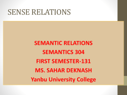 Semantic Relations