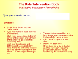 The Kids` Invention Book Interactive Vocabulary Link PPT