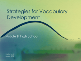 Strategies for Vocabulary Development