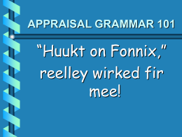 appraisal grammar 101