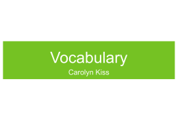 Kiss vocabulary presentation