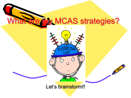 What are my MCAS strategies?