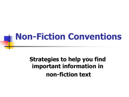Non-Fiction Conventions
