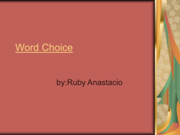 Word Choice - wrightfourthgrade
