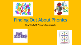 Phonics workshop for Parents - Holy Trinity Sunningdale