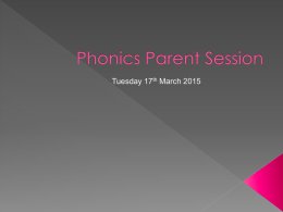 Phonics Parent Session