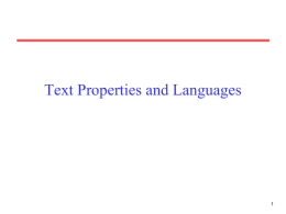 Text Properties and Languages