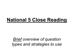 Close Reading strategies overview nat 5