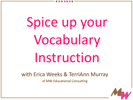 Spice up your Vocabulary Instruction