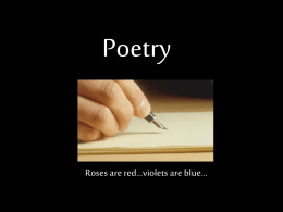 Poetry - Writing with Williams
