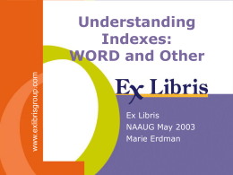 Indexes Word and Other - The University of Iowa Libraries