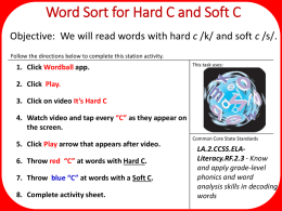 Word Sort for Hard C and Soft C