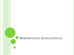 Morphology (Linguistics)