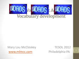 2012-03-09 TESOL A Word about Vocabulary