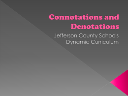 Connotations and Denotations