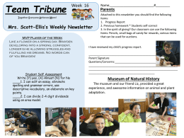 Mrs. Scott-Ellis*s Weekly Newsletter