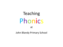 Teaching Phonics at - John Blandy Primary School