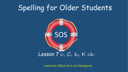 SOS Lesson 7: c k ck - Speld-sa
