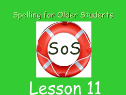 SOS Lesson 11 - Speld-sa