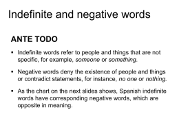 7.2 Indefinite and negative words
