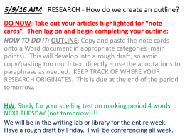5/2/16 AIM: WELCOME BACK! How do we USE our research?
