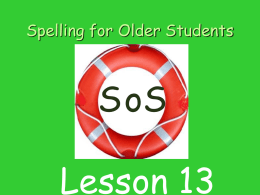 SOS Lesson 13 - Speld-sa