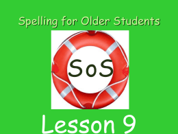 SOS Lesson 9 - Speld-sa