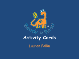 Ready to Read Activity Cards