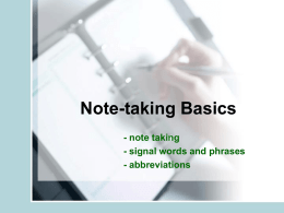 Note-taking Basics