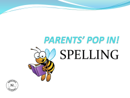 Spelling Pop In - Brough Primary School