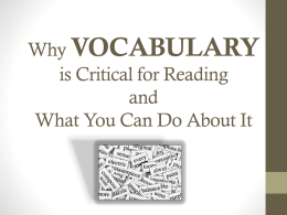 vocabulary - WBRC Literacy Plan