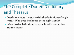 The Complete Duden Dictionary and Thesarus