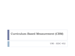 Curriculum-Based Measurement (CBM)