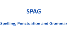 Spag Presentation - Sarisbury Infant School