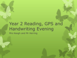 Spelling, Reading and Grammar Workshop - 29th September