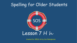 Spelling for Older Students - Speld-sa