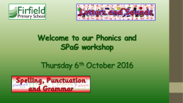 Firfield Phonics and SPaG workshop October 2016
