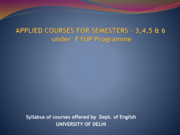 APPLIED COURSES FOR SEMESTER – 3,4,5 & 6