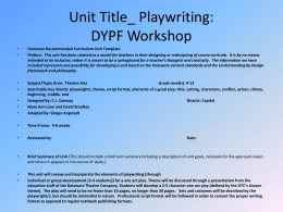 Unit Title_ Playwriting: DYPF Workshop