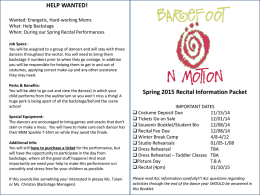 Spring 2015 Recital Information Packet