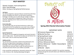 Spring 2013 Recital Information Packet